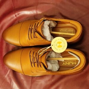Marc Joseph New York Cognac Faux Leather Cap Toe Dress Shoe Men's Size 10
